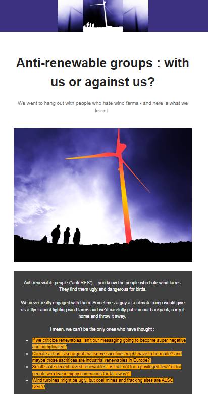 Anti-renewable groups : with us or against us? We went to hang out with people who hate wind farms - and here is what we learnt.